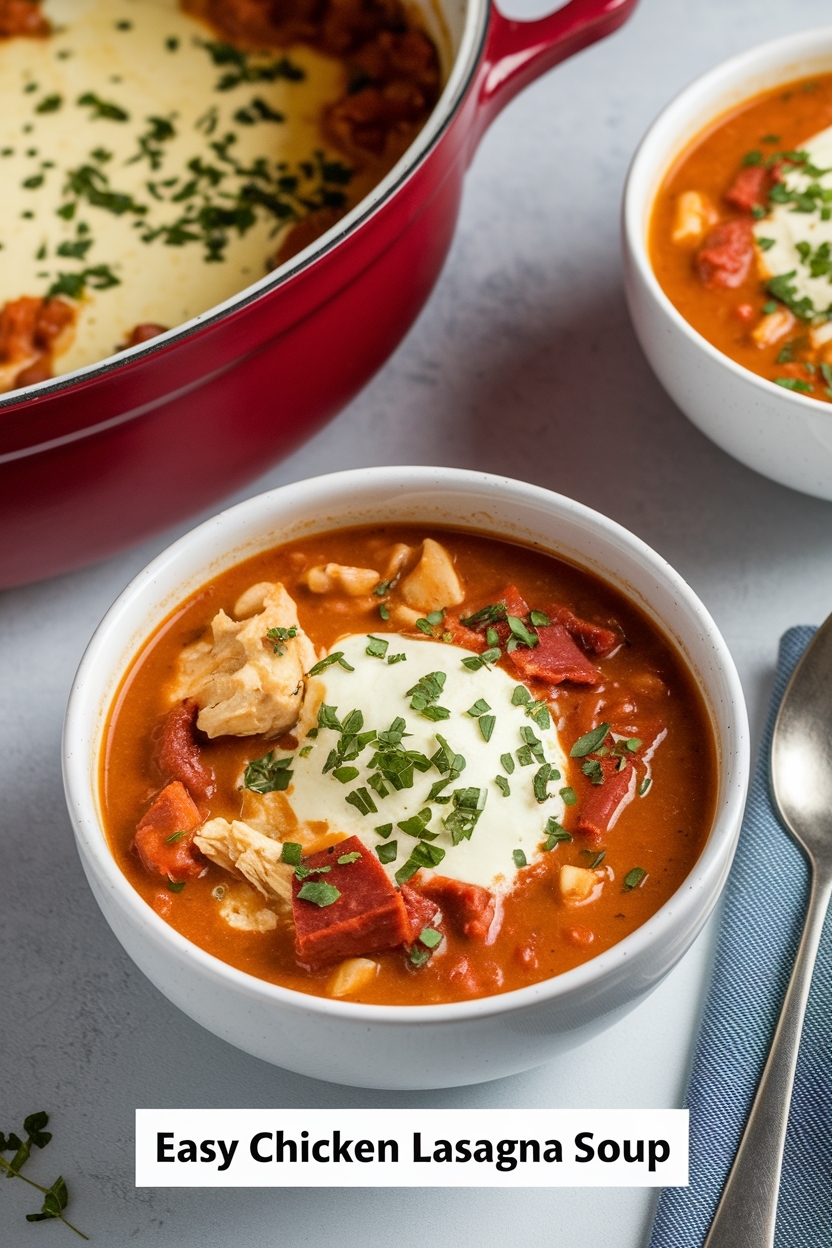 chicken lasagna soup