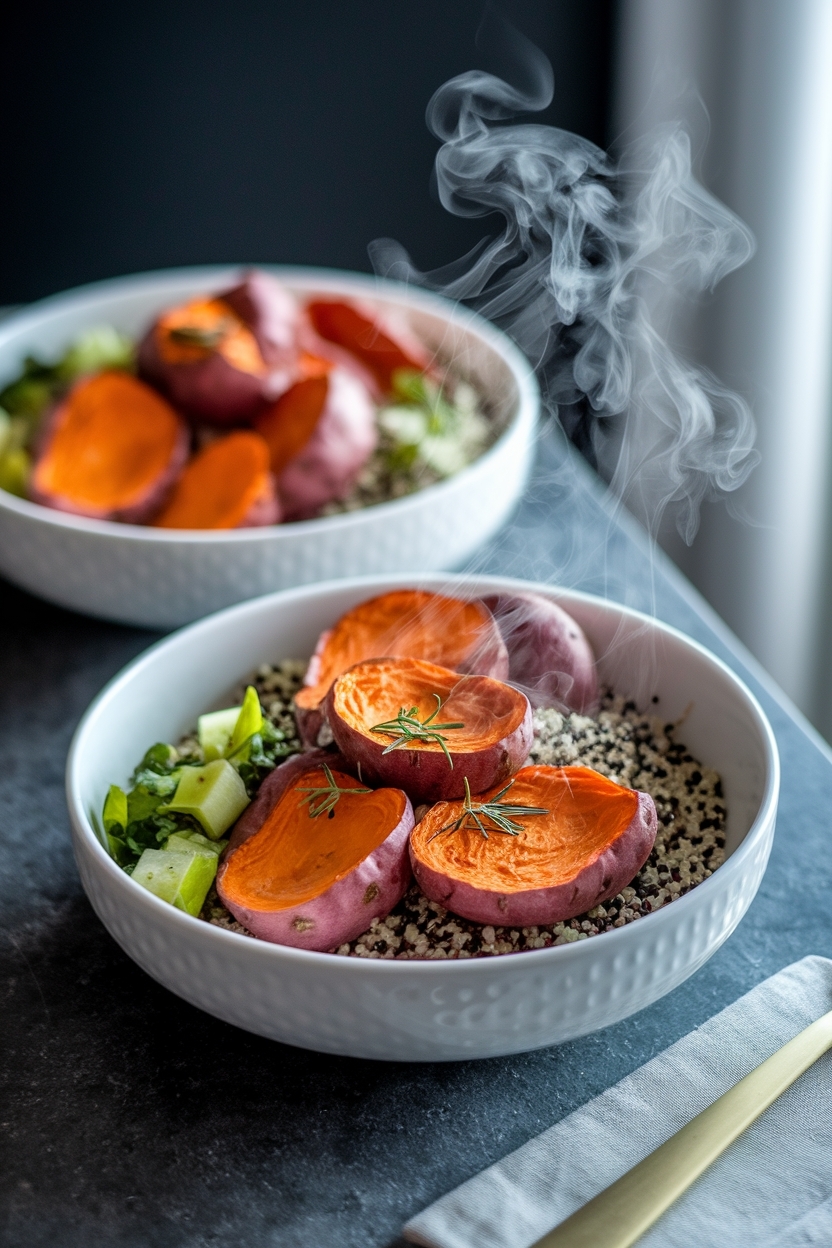 roasted sweet potato and quinoa bowl