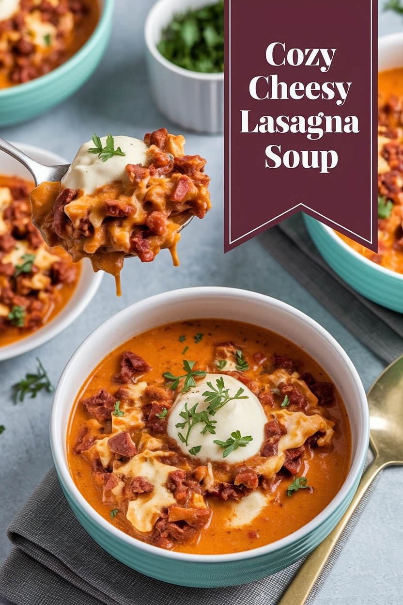 cheesy lasagna soup - Extra Photo