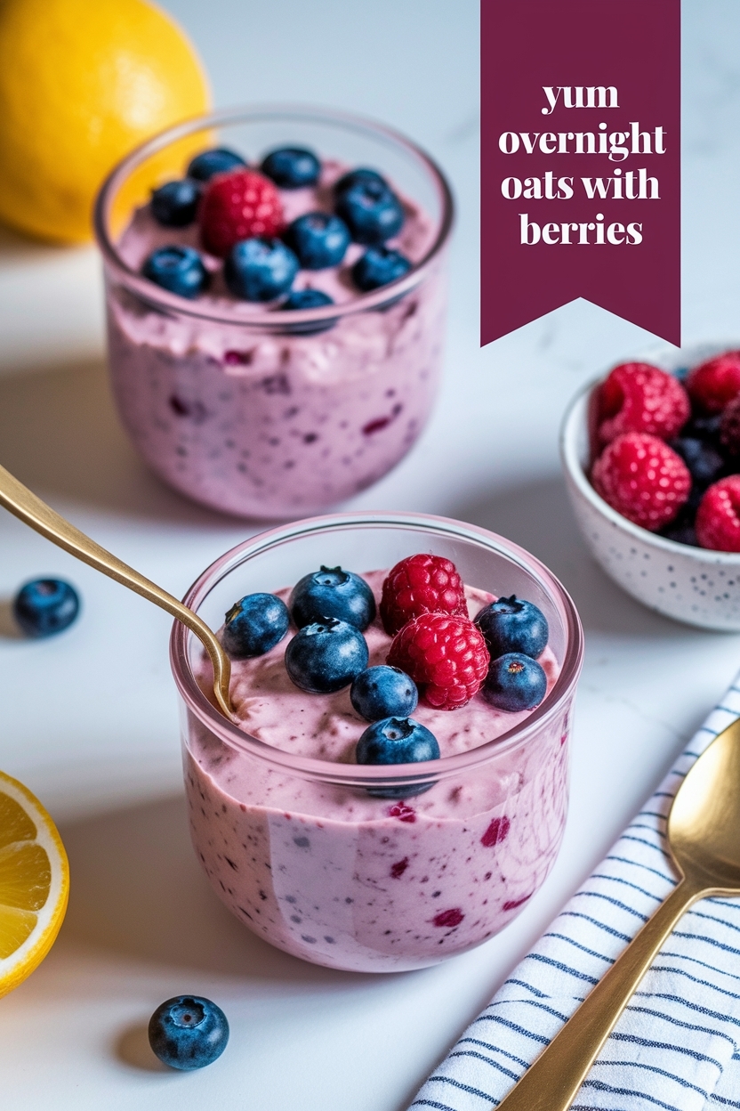 overnight oats with berries - Extra Photo