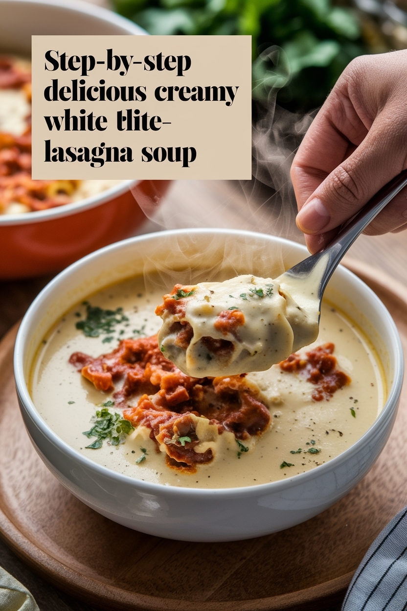 creamy white lasagna soup