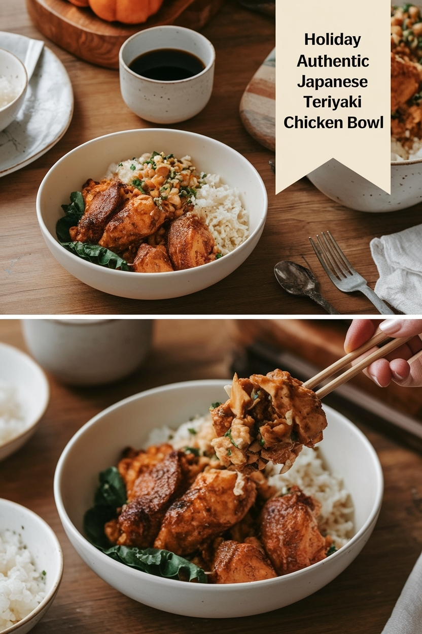 authentic japanese teriyaki chicken bowl