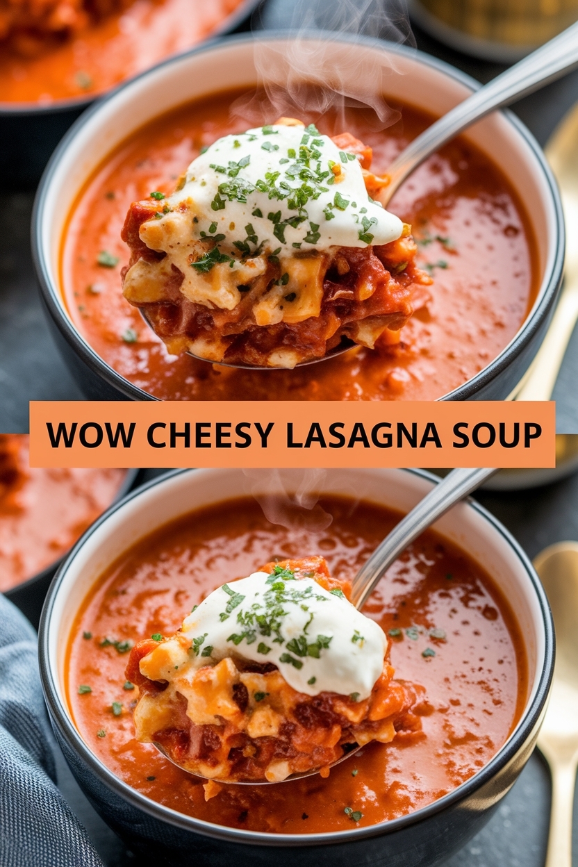 cheesy tomato lasagna soup