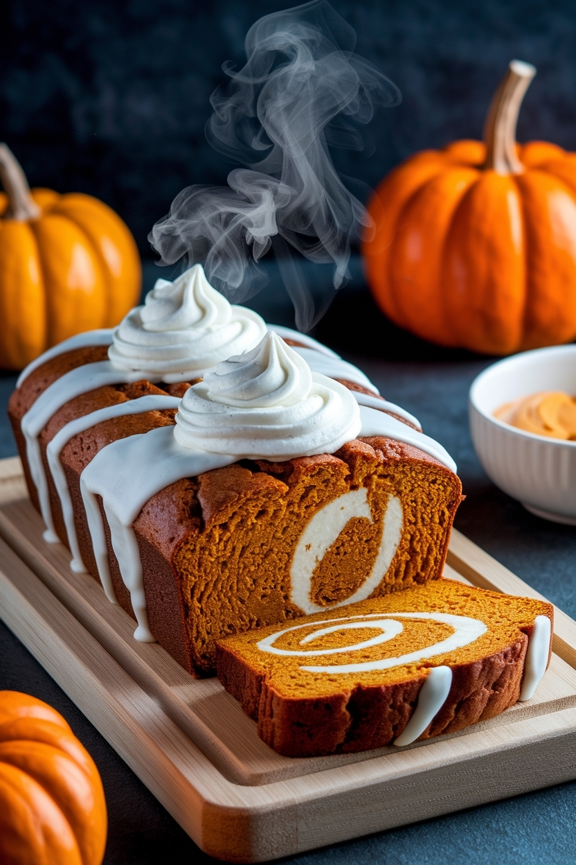 pumpkin bread with cream cheese