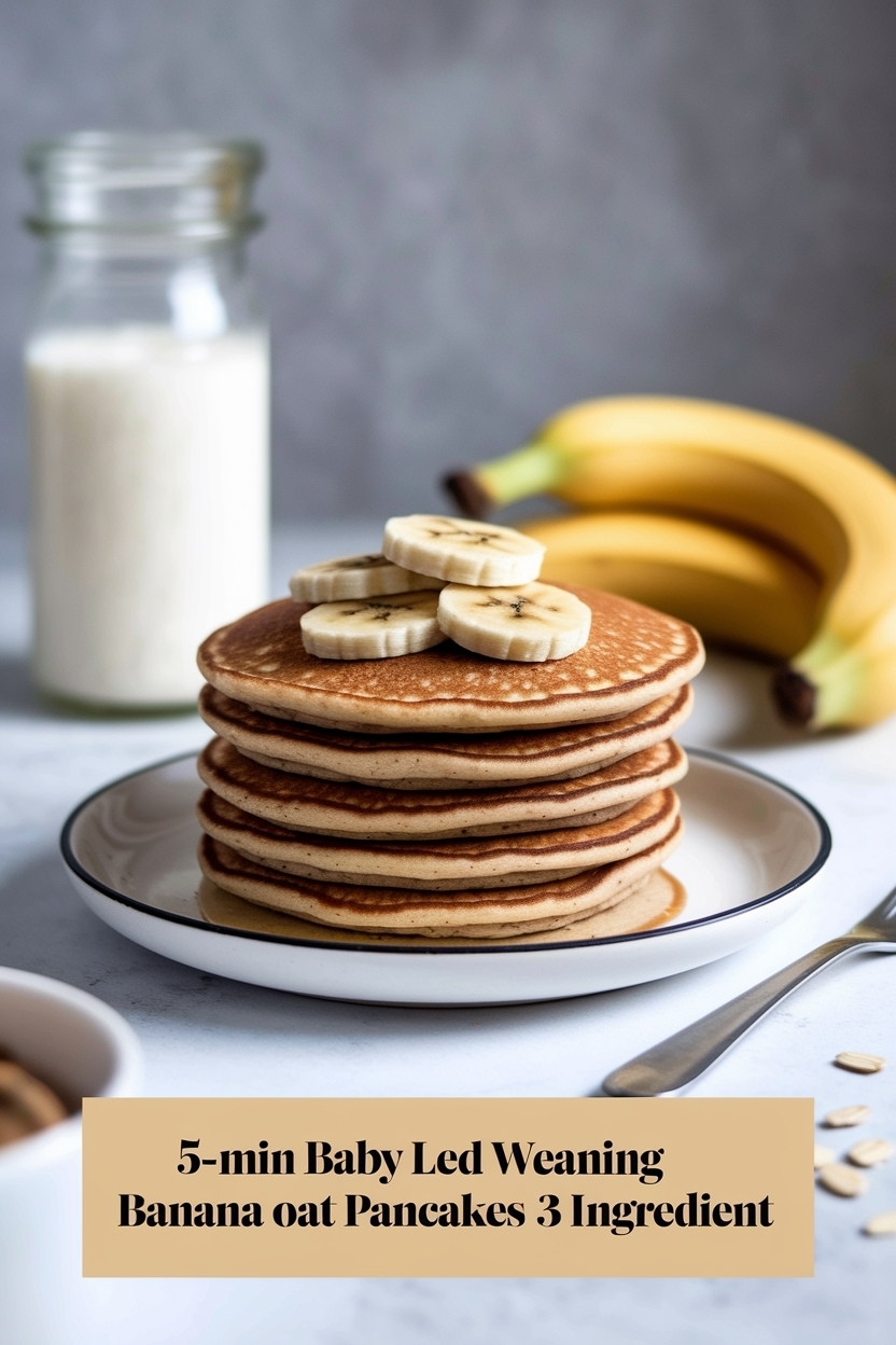 baby led weaning banana oat pancakes 3 ingredient