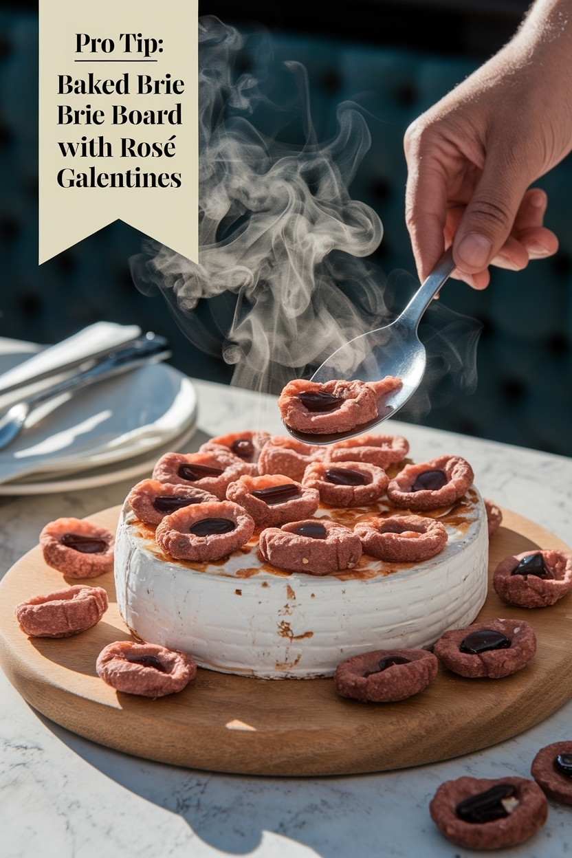 baked brie board with rosé galentines