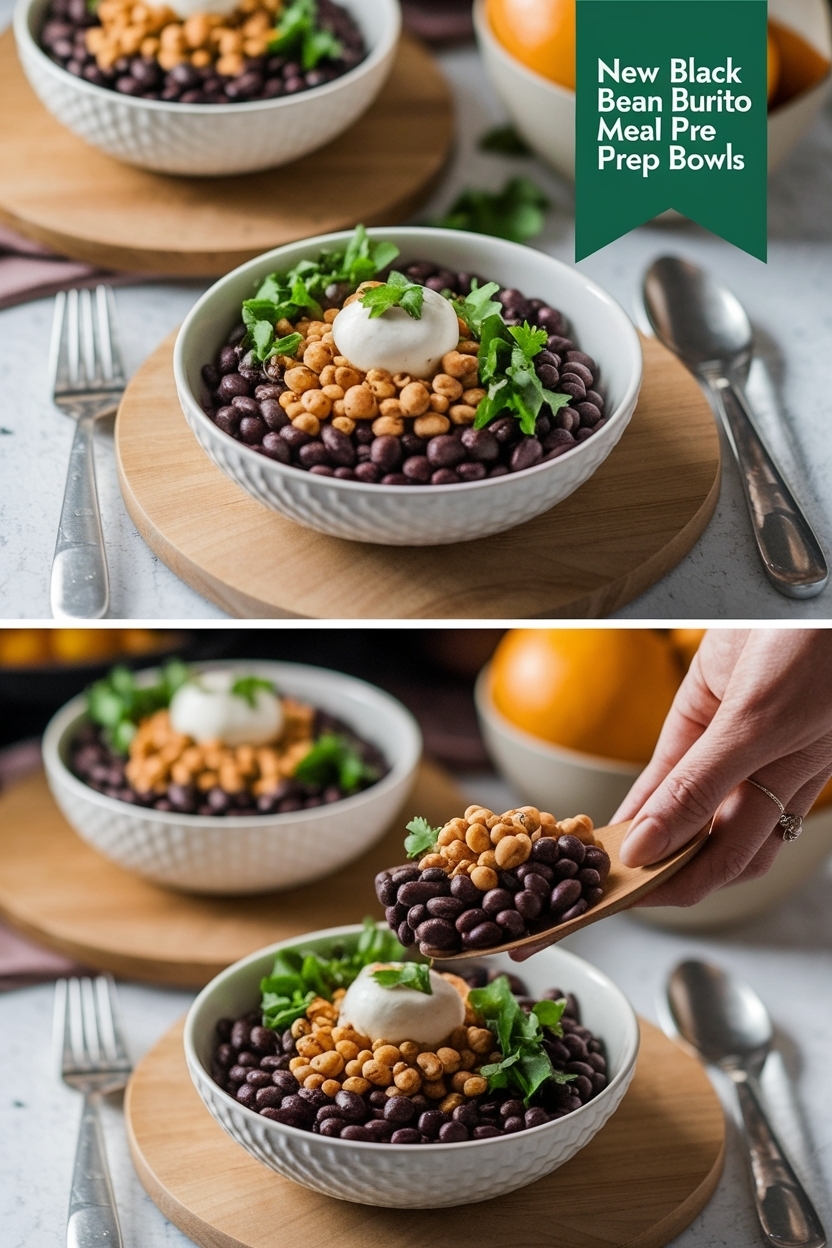 black bean burrito meal prep bowls