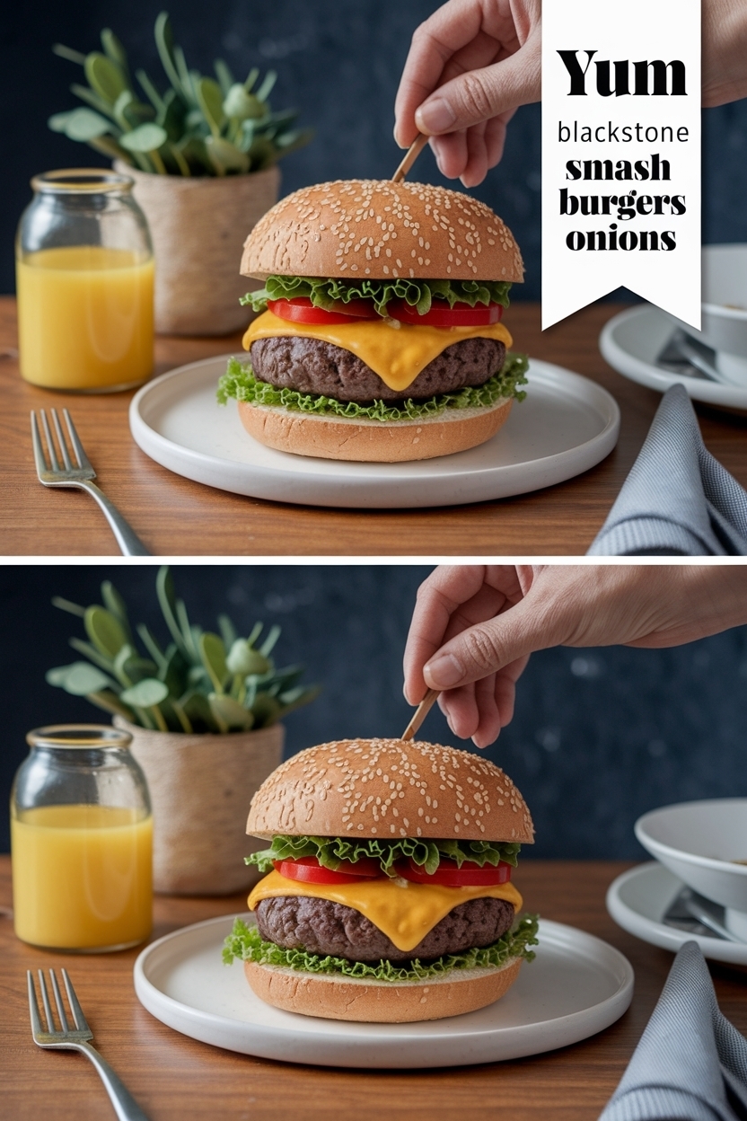 blackstone smash burgers onions