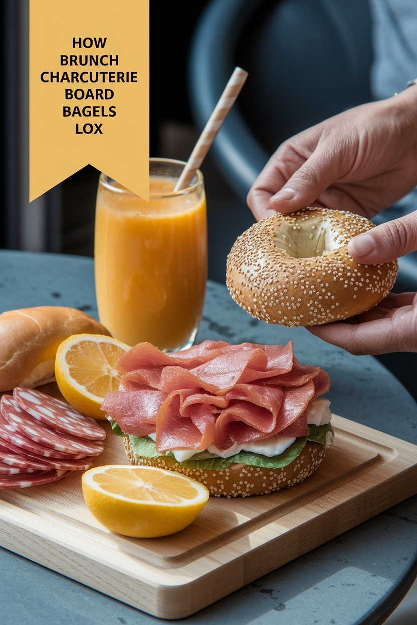 brunch charcuterie board bagels lox