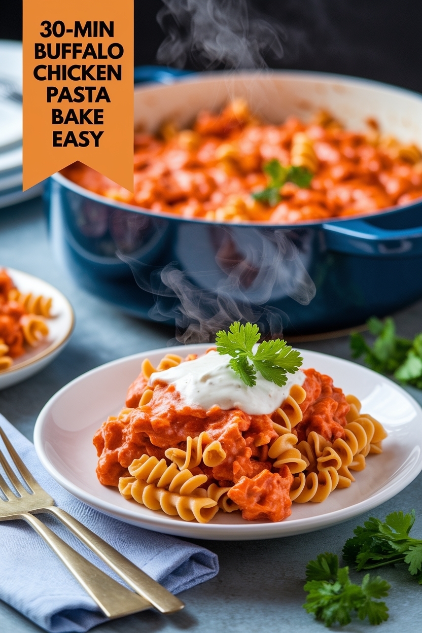 buffalo chicken pasta bake easy