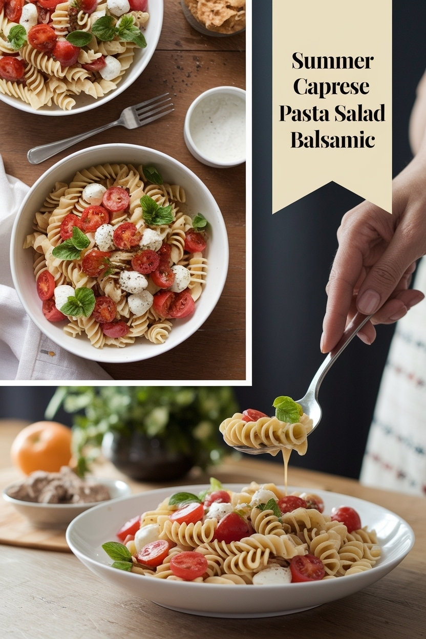 caprese pasta salad balsamic