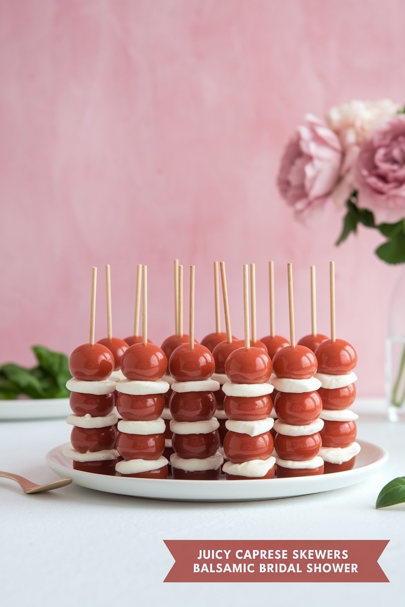 caprese skewers balsamic bridal shower