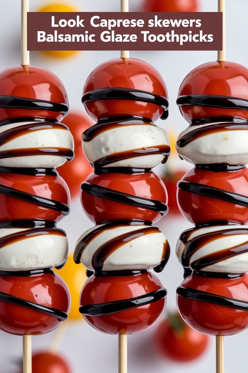 caprese skewers balsamic glaze toothpicks