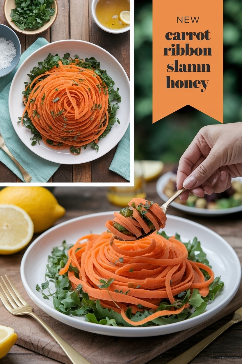 carrot ribbon salad lemon honey