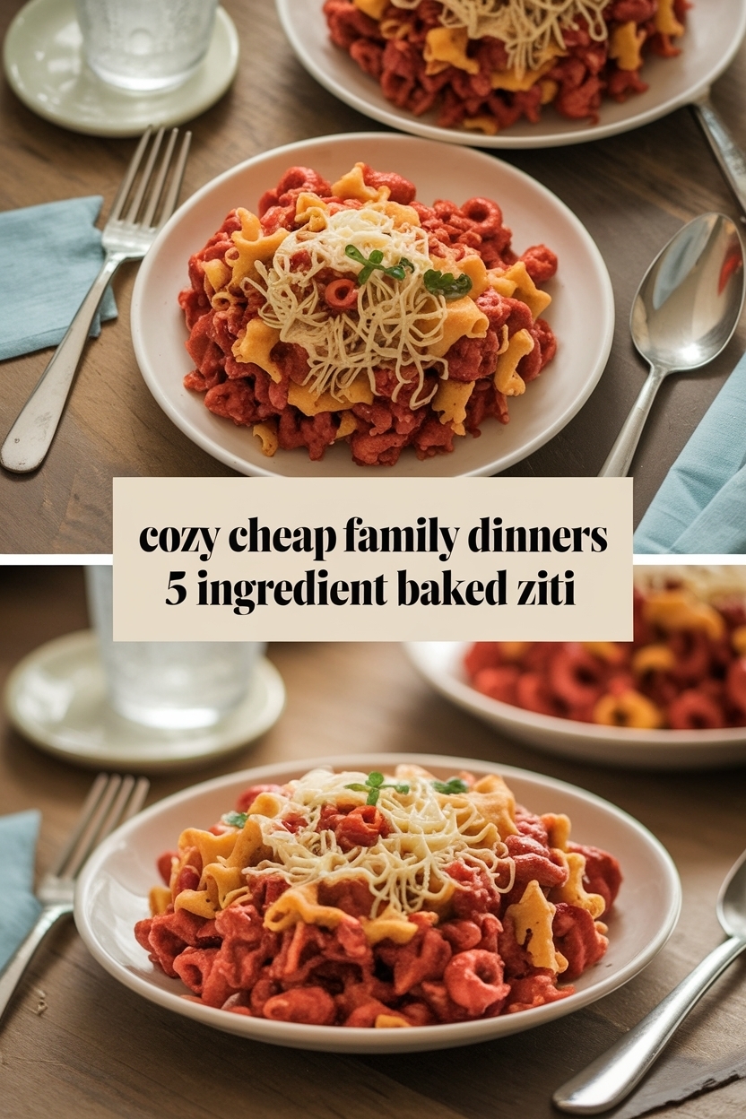cheap family dinners 5 ingredient baked ziti