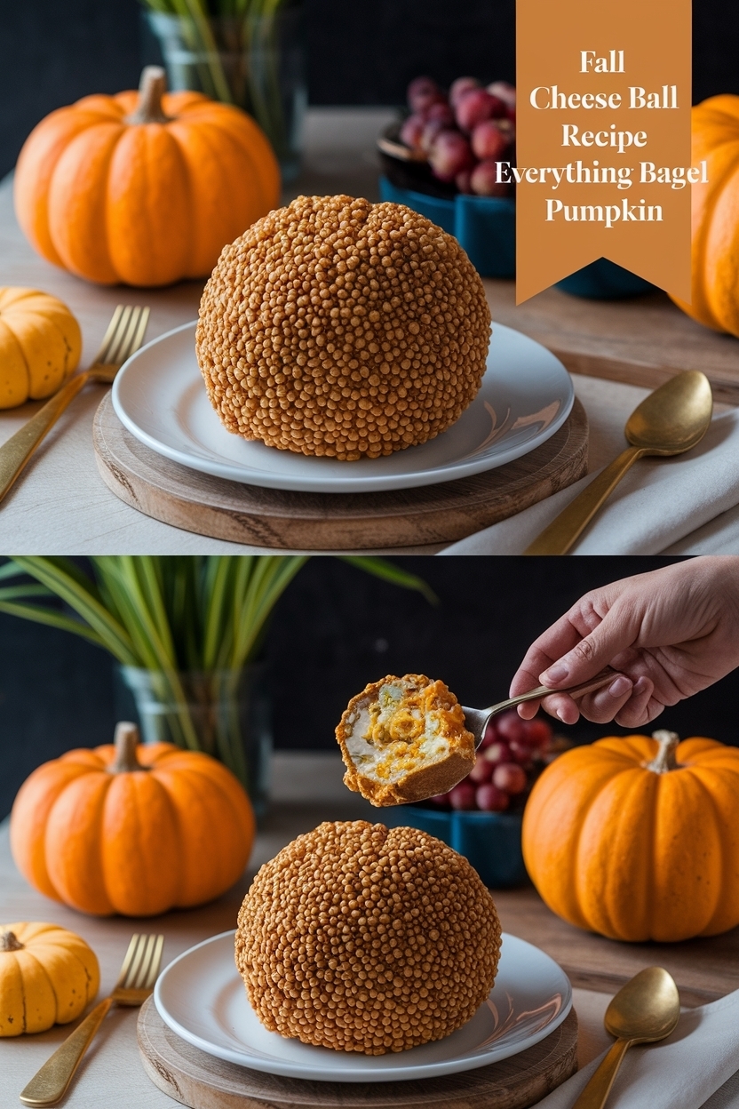 cheese ball recipe everything bagel pumpkin