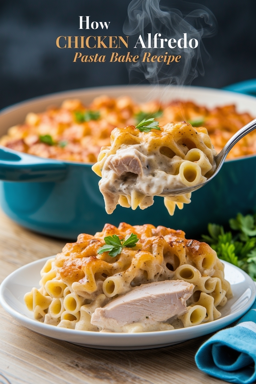 chicken alfredo pasta bake recipe