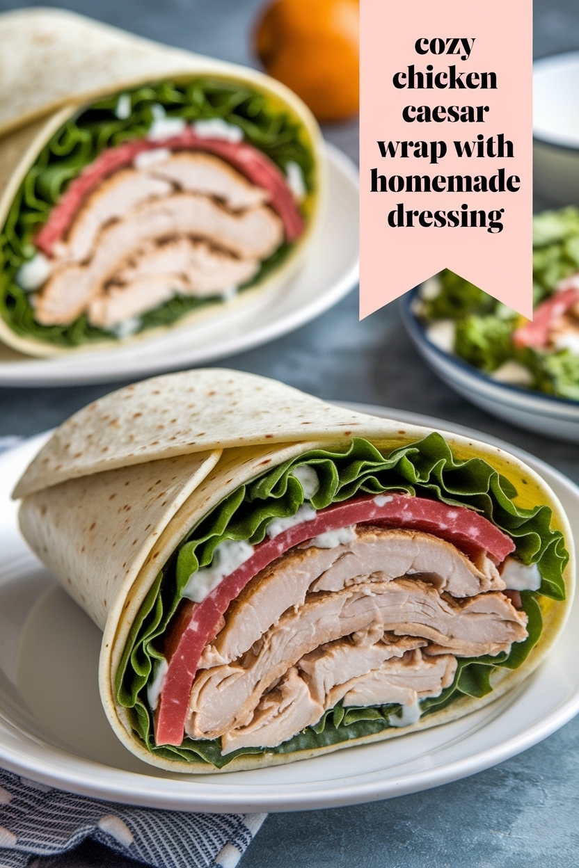 chicken caesar wrap with homemade dressing