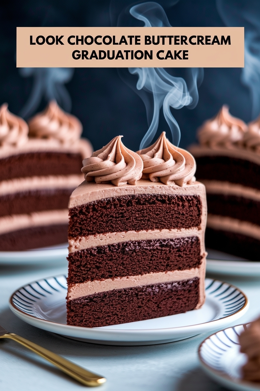 chocolate buttercream graduation cake