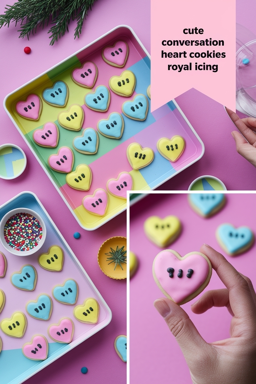 conversation heart sugar cookies royal icing