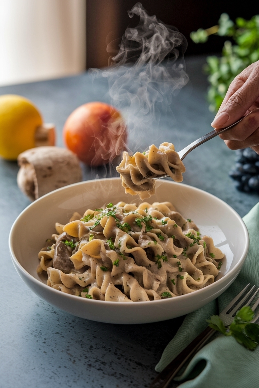 creamy mushroom pasta recipe vegan