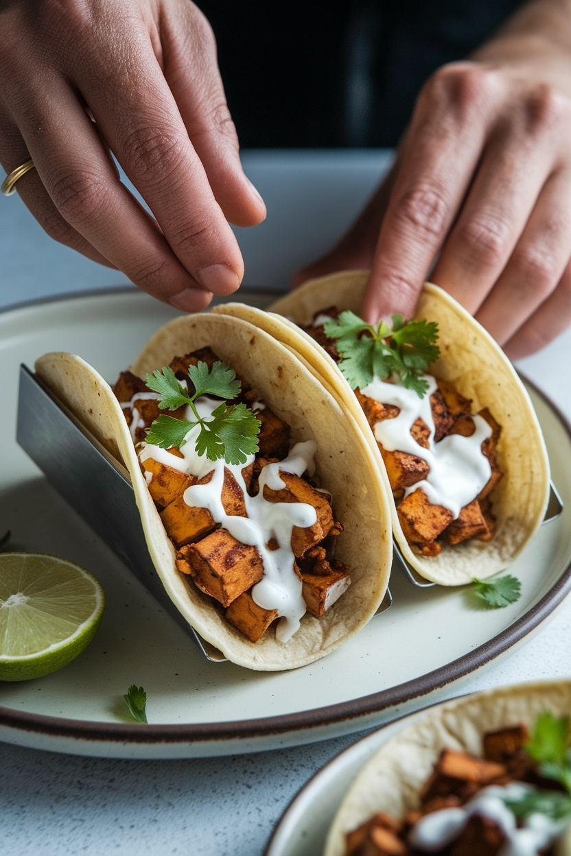 crispy tofu tacos chipotle crema