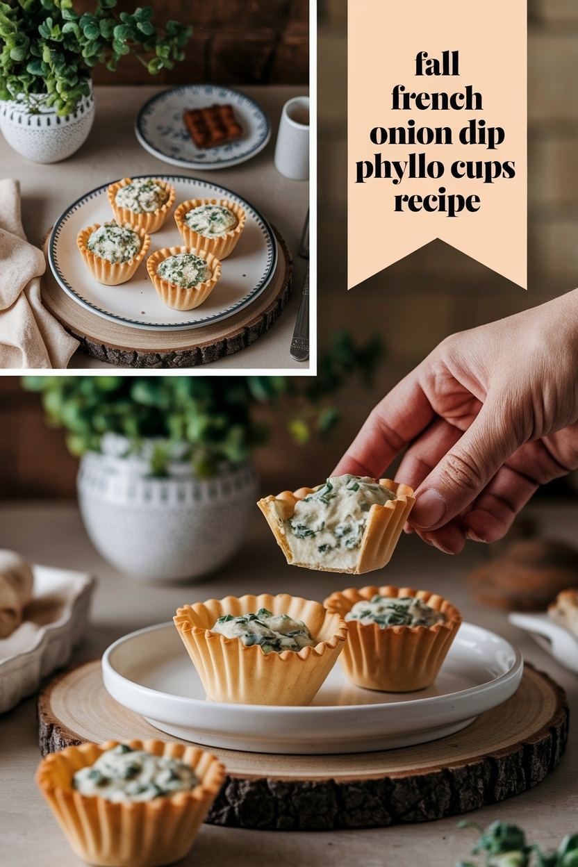 french onion dip phyllo cups recipe