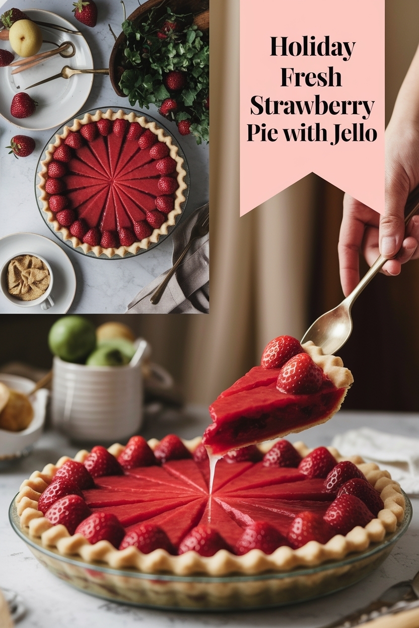 fresh strawberry pie with jello