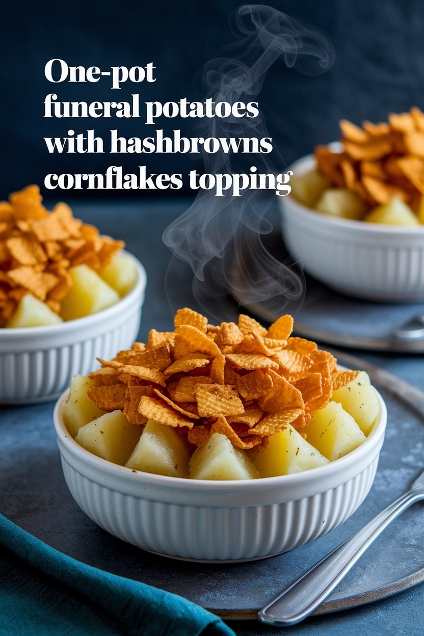 funeral potatoes with hashbrowns cornflakes topping