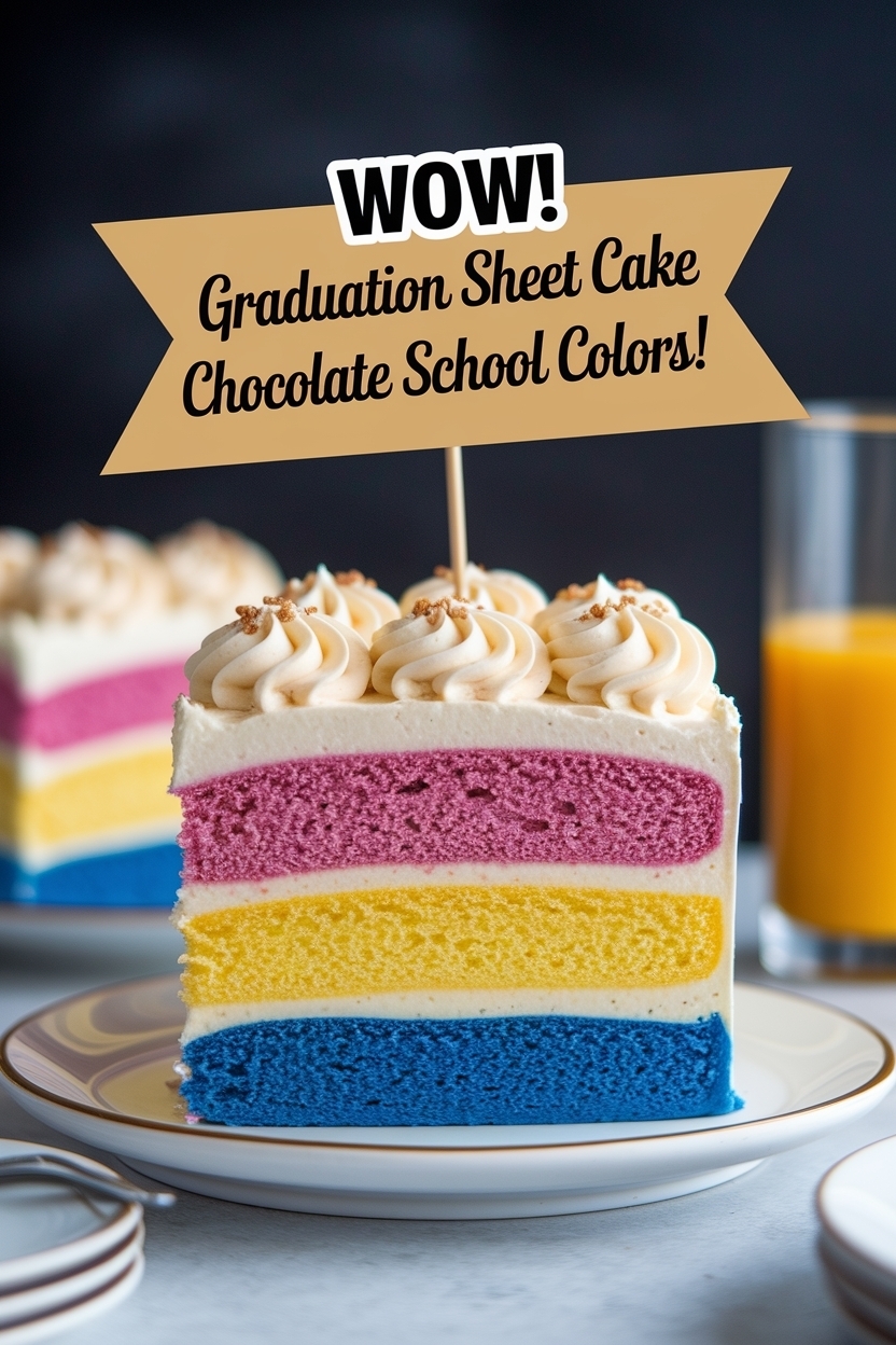 graduation sheet cake chocolate school colors