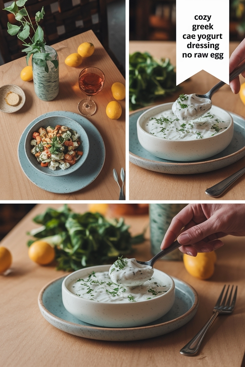 greek yogurt caesar dressing no raw egg