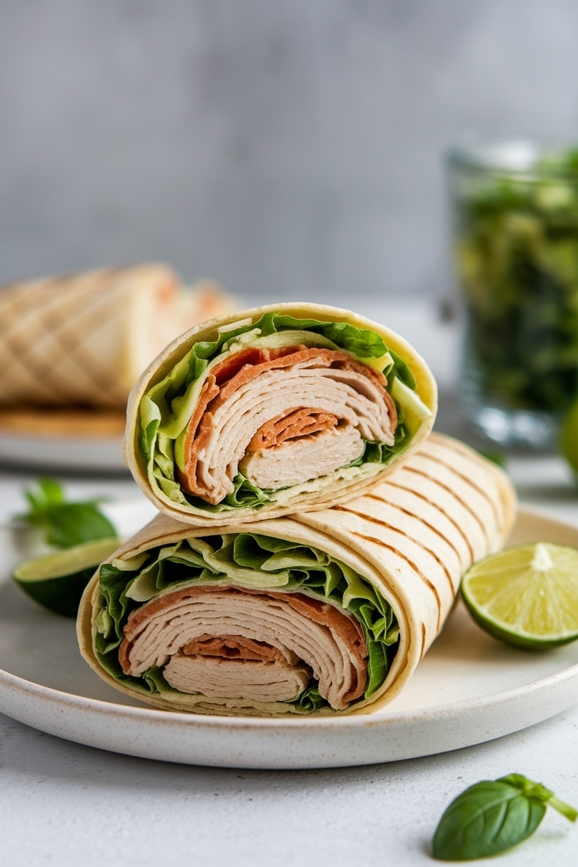 grilled chicken caesar salad wraps