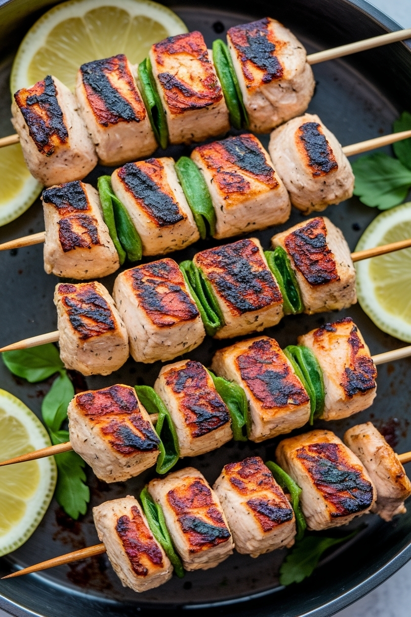 grilled chicken kabobs lemon herb