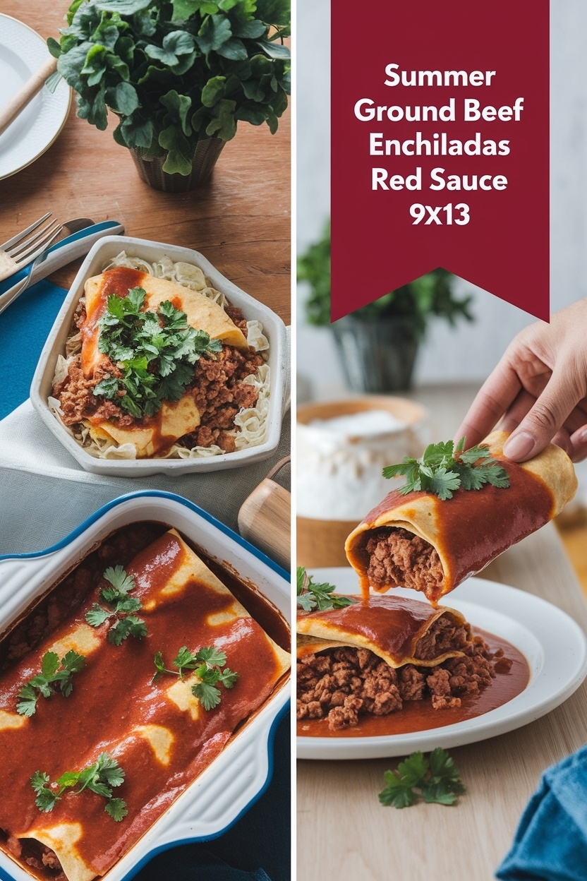 ground beef enchiladas red sauce 9x13