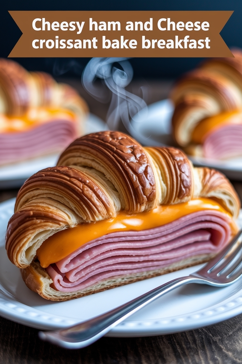 ham and cheese croissant bake breakfast