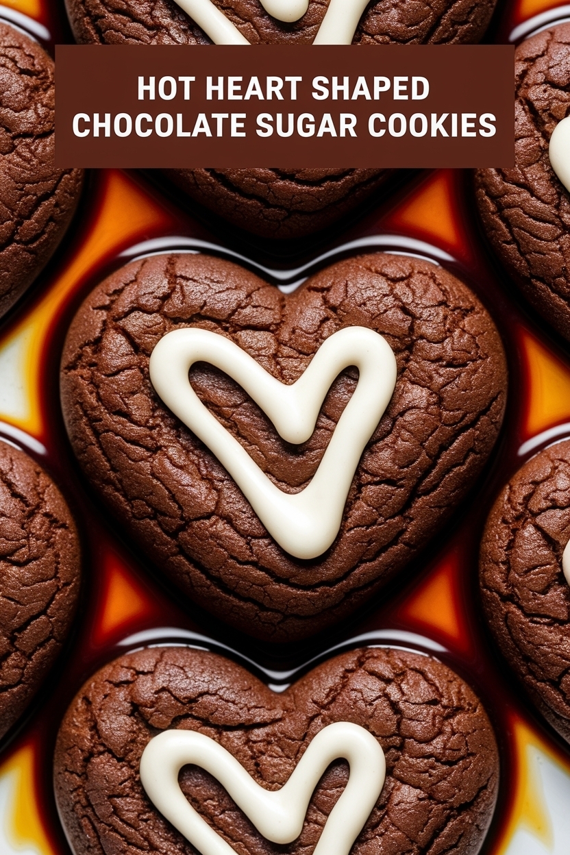 heart shaped chocolate sugar cookies