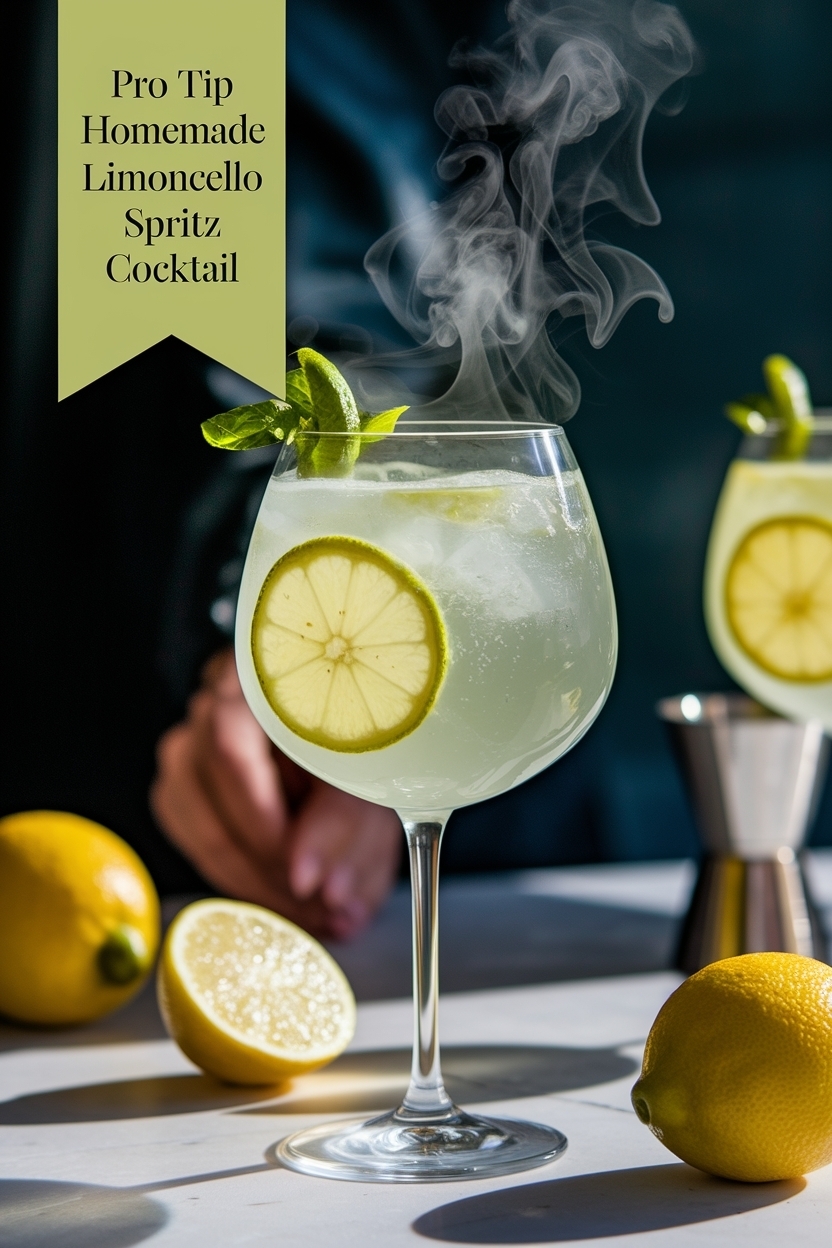 homemade limoncello spritz cocktail