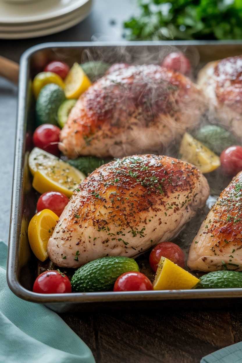 sheet pan chicken and veggies italian seasoning