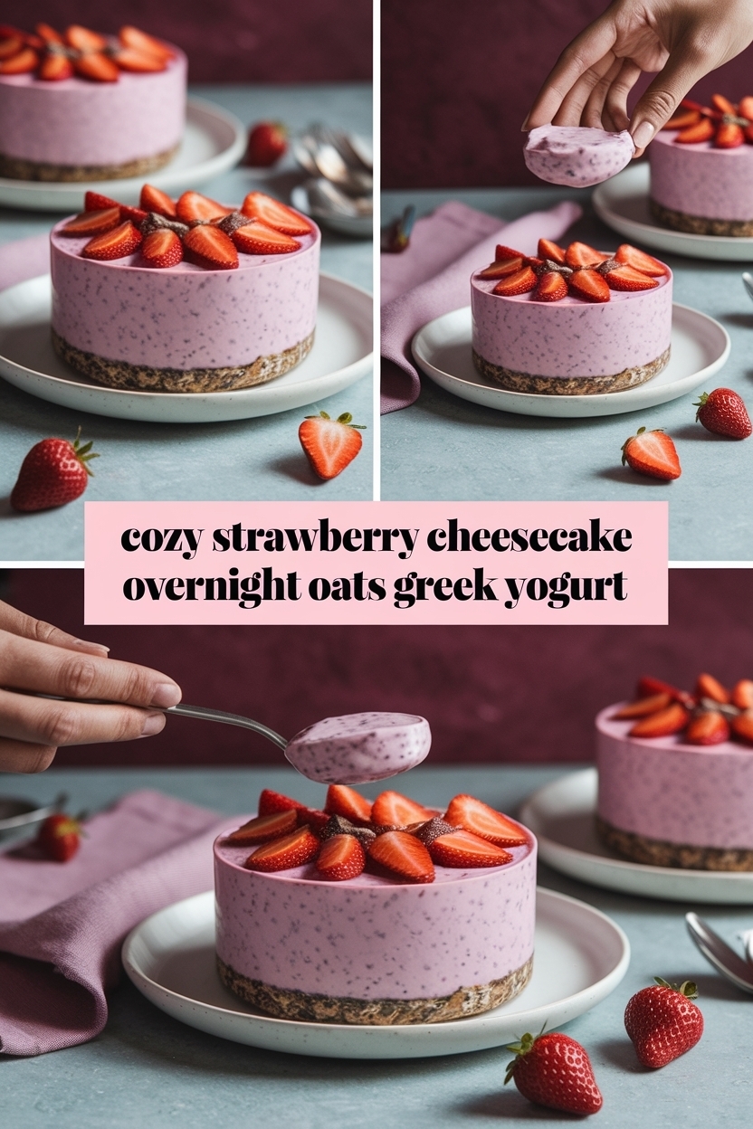 strawberry cheesecake overnight oats greek yogurt
