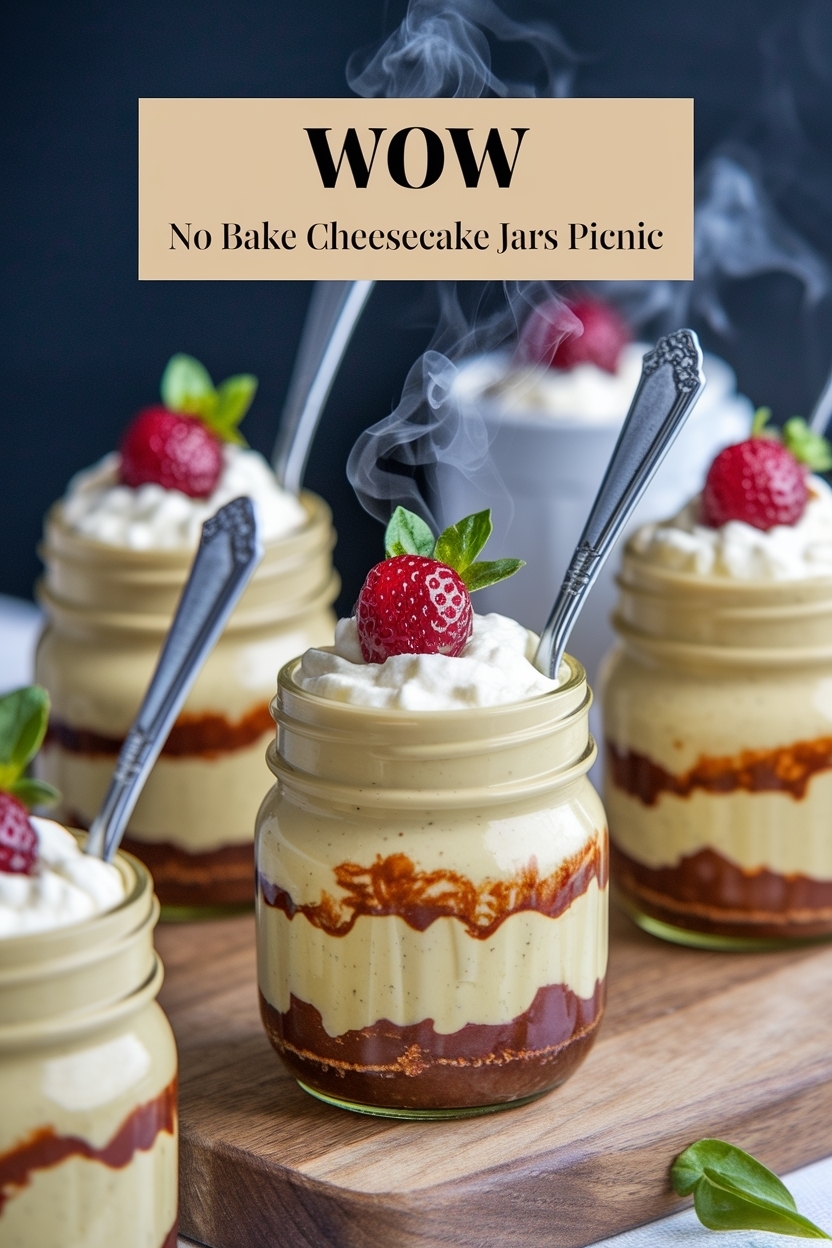 no bake cheesecake jars picnic