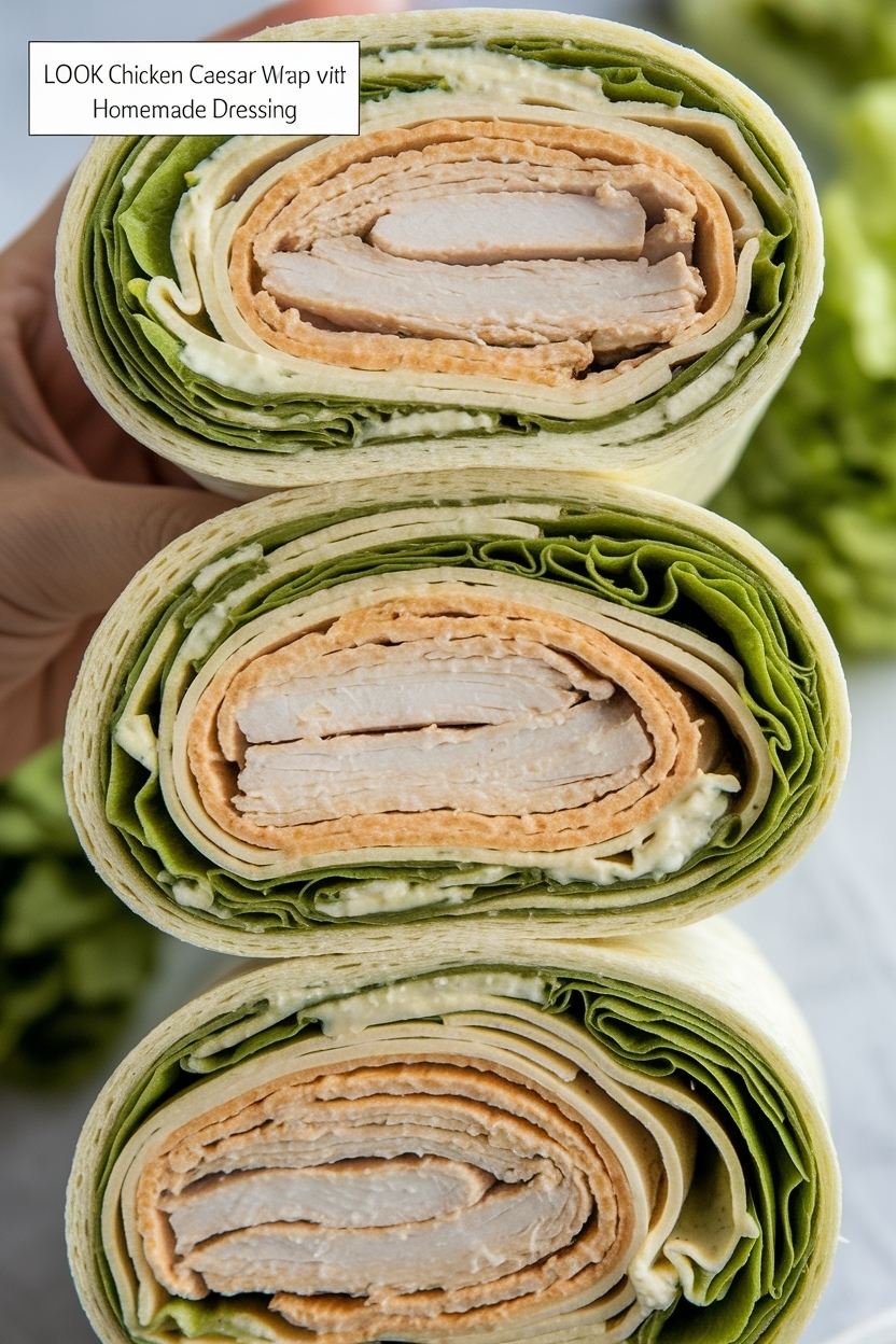 chicken caesar wrap with homemade dressing