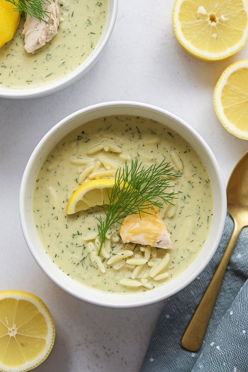 chicken orzo soup lemon dill