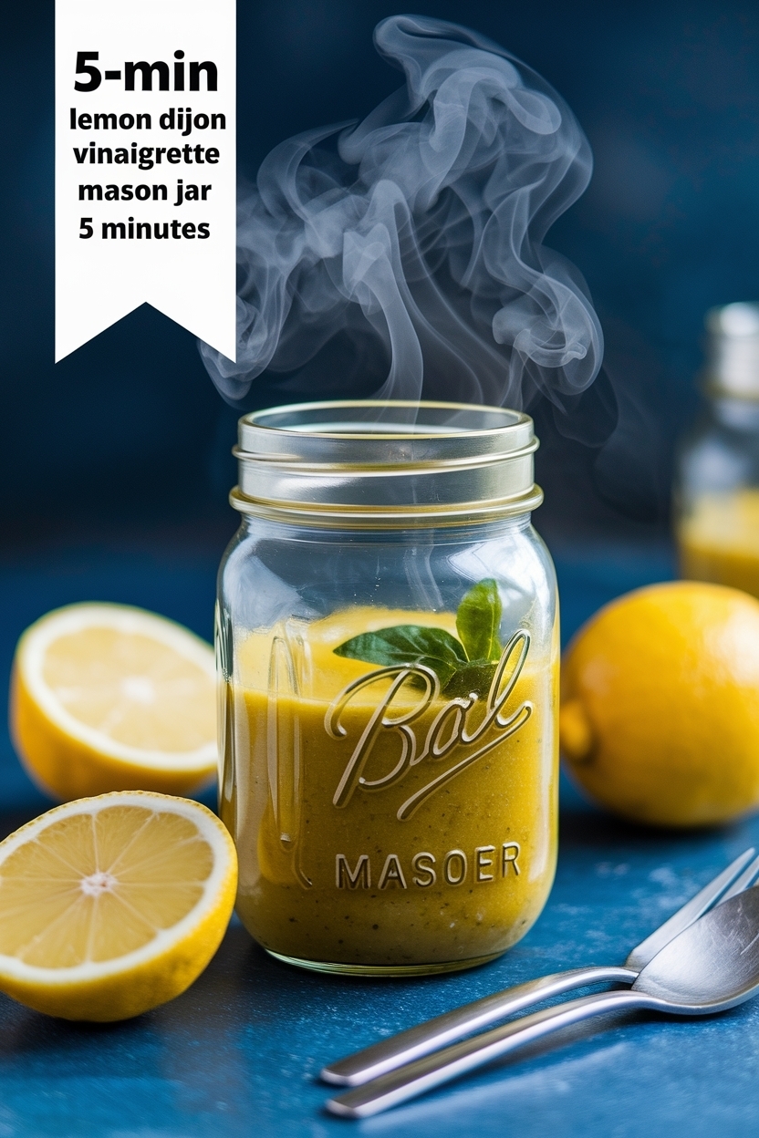 lemon dijon vinaigrette mason jar 5 minutes
