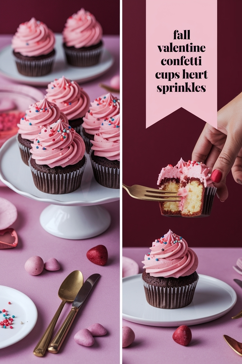 valentine confetti cupcakes heart sprinkles