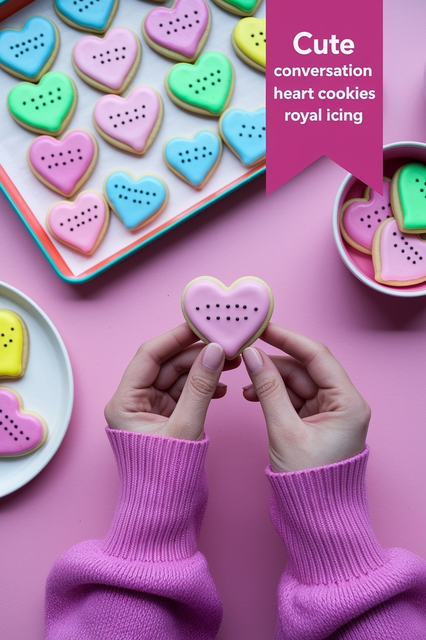 conversation heart sugar cookies royal icing