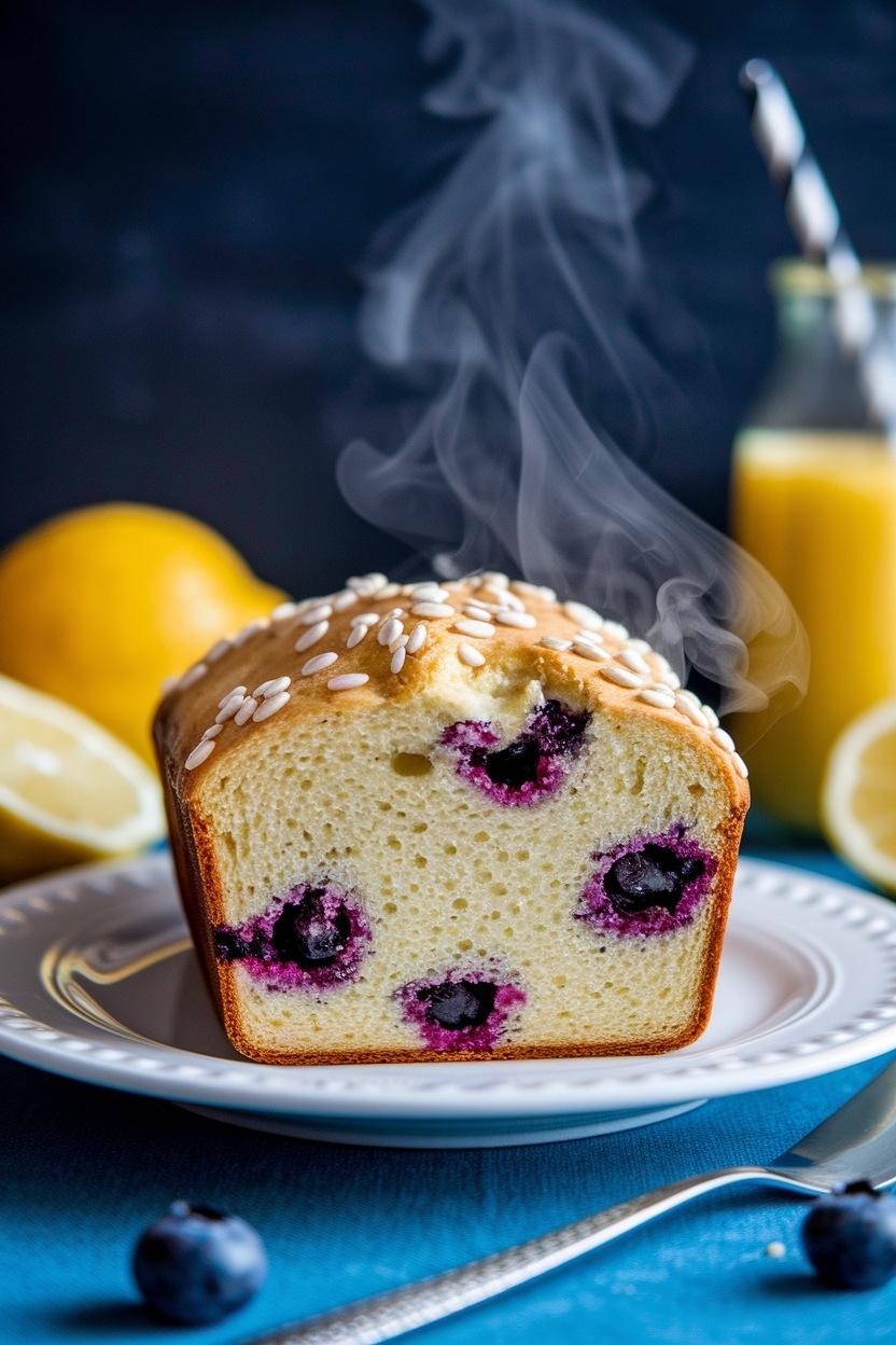 lemon blueberry sourdough quick loaf