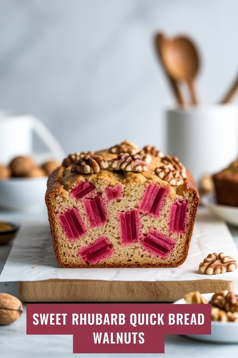 rhubarb quick bread walnuts