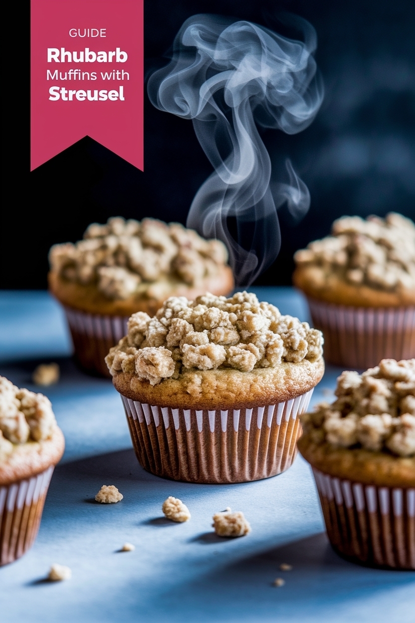rhubarb muffins with streusel