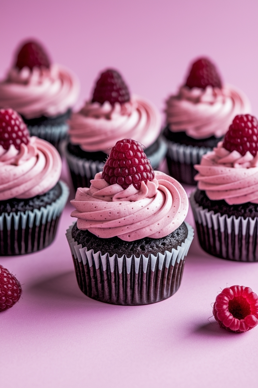 raspberry chocolate cupcakes valentine