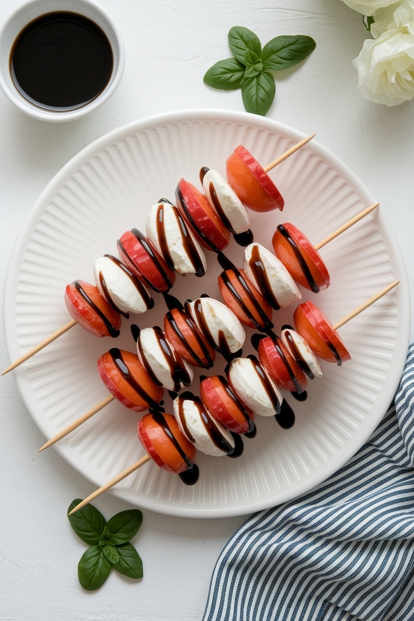 caprese skewers recipe balsamic glaze